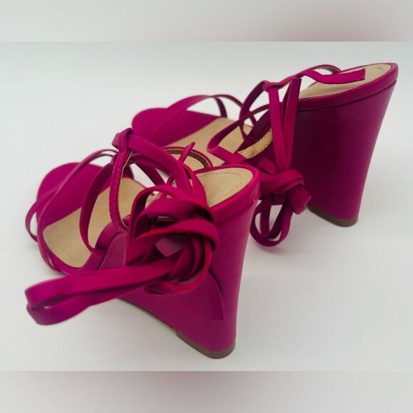 Schutz | Deonne Wedges | Ankle Tie | Hot Pink | Size 6.5, 7 - Picture 8 of 11